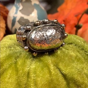 Dian Malouf Sterling Silver & 14k Gold Dome Ring